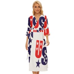 Usa Stars Fourth Of July Symbol America Usa Stars Midsummer Wrap Dress by Wegoenart