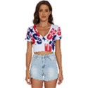 Usa Stars Fourth Of July Symbol America Usa Stars V-Neck Crop Top View1