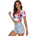 Usa Stars Fourth Of July Symbol America Usa Stars V-Neck Crop Top View2