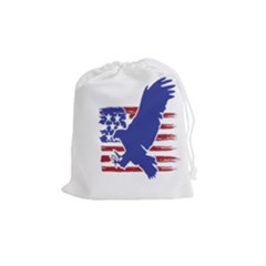 Usa Flag Eagle Symbol American Bald Eagle Country Drawstring Pouch (medium) by Wegoenart