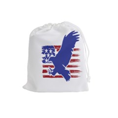 Usa Flag Eagle Symbol American Bald Eagle Country Drawstring Pouch (large) by Wegoenart