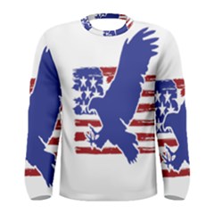 Usa Flag Eagle Symbol American Bald Eagle Country Men s Long Sleeve Tee