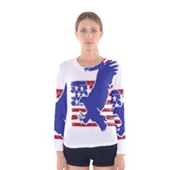 Usa Flag Eagle Symbol American Bald Eagle Country Women s Long Sleeve Tee