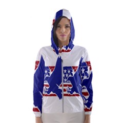 Usa Flag Eagle Symbol American Bald Eagle Country Women s Hooded Windbreaker