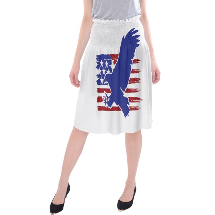 Usa Flag Eagle Symbol American Bald Eagle Country Midi Beach Skirt