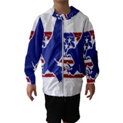 Usa Flag Eagle Symbol American Bald Eagle Country Kids  Hooded Windbreaker