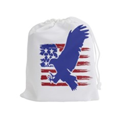 Usa Flag Eagle Symbol American Bald Eagle Country Drawstring Pouch (xl) by Wegoenart