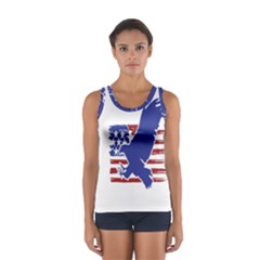 Usa Flag Eagle Symbol American Bald Eagle Country Sport Tank Top  by Wegoenart