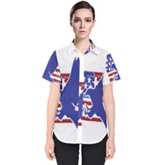 Usa Flag Eagle Symbol American Bald Eagle Country Women s Short Sleeve Shirt