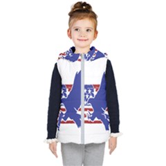 Usa Flag Eagle Symbol American Bald Eagle Country Kids  Hooded Puffer Vest by Wegoenart