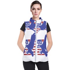 Usa Flag Eagle Symbol American Bald Eagle Country Women s Puffer Vest