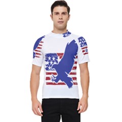 Usa Flag Eagle Symbol American Bald Eagle Country Men s Short Sleeve Rash Guard by Wegoenart