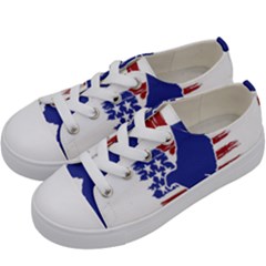 Usa Flag Eagle Symbol American Bald Eagle Country Kids  Low Top Canvas Sneakers by Wegoenart