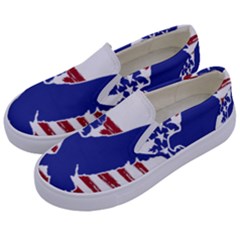 Usa Flag Eagle Symbol American Bald Eagle Country Kids  Canvas Slip Ons by Wegoenart