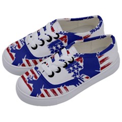 Usa Flag Eagle Symbol American Bald Eagle Country Kids  Classic Low Top Sneakers by Wegoenart