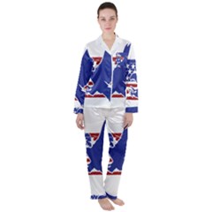 Usa Flag Eagle Symbol American Bald Eagle Country Women s Long Sleeve Satin Pajamas Set	 by Wegoenart