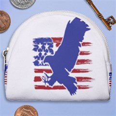 Usa Flag Eagle Symbol American Bald Eagle Country Horseshoe Style Canvas Pouch by Wegoenart