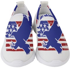 Usa Flag Eagle Symbol American Bald Eagle Country Kids  Slip On Sneakers by Wegoenart