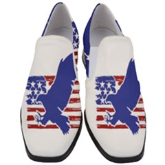 Usa Flag Eagle Symbol American Bald Eagle Country Women Slip On Heel Loafers by Wegoenart