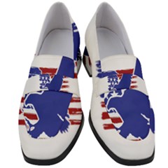 Usa Flag Eagle Symbol American Bald Eagle Country Women s Chunky Heel Loafers by Wegoenart