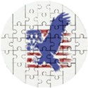 Usa Flag Eagle Symbol American Bald Eagle Country Wooden Puzzle Round View1