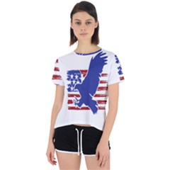 Usa Flag Eagle Symbol American Bald Eagle Country Open Back Sport Tee by Wegoenart