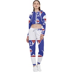 Usa Flag Eagle Symbol American Bald Eagle Country Cropped Zip Up Lounge Set by Wegoenart