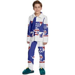 Usa Flag Eagle Symbol American Bald Eagle Country Kids  Long Sleeve Velvet Pajamas Set by Wegoenart