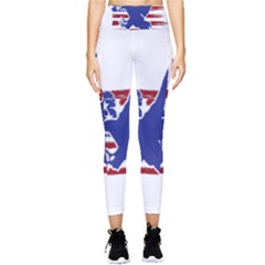 Usa Flag Eagle Symbol American Bald Eagle Country Pocket Leggings  by Wegoenart