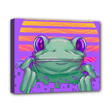 Frog Animal Sun Amphibian Figure Digital Art Canvas 10  X 8  (stretched) by Wegoenart