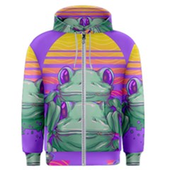 Frog Animal Sun Amphibian Figure Digital Art Men s Zipper Hoodie