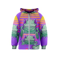 Frog Animal Sun Amphibian Figure Digital Art Kids  Zipper Hoodie