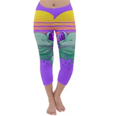 Frog Animal Sun Amphibian Figure Digital Art Capri Winter Leggings 