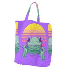 Frog Animal Sun Amphibian Figure Digital Art Giant Grocery Tote by Wegoenart