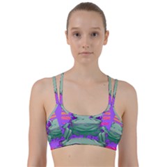 Frog Animal Sun Amphibian Figure Digital Art Line Them Up Sports Bra by Wegoenart