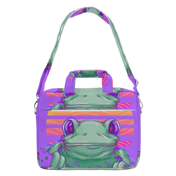 Frog Animal Sun Amphibian Figure Digital Art MacBook Pro 16  Shoulder Laptop Bag