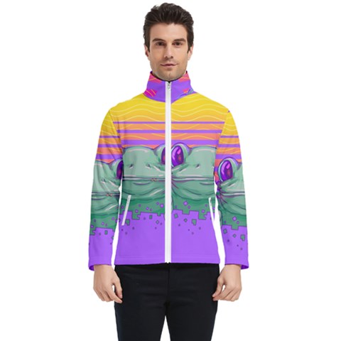 Frog Animal Sun Amphibian Figure Digital Art Men s Bomber Jacket by Wegoenart