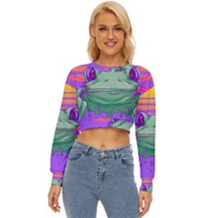 Frog Animal Sun Amphibian Figure Digital Art Lightweight Long Sleeve Sweatshirt by Wegoenart