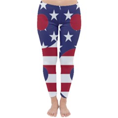 Yang Yin America Flag Abstract Art Asian Balance Classic Winter Leggings