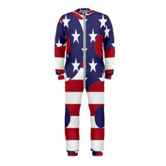 Yang Yin America Flag Abstract Art Asian Balance Onepiece Jumpsuit (kids) by Wegoenart