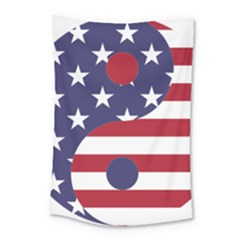 Yang Yin America Flag Abstract Art Asian Balance Small Tapestry