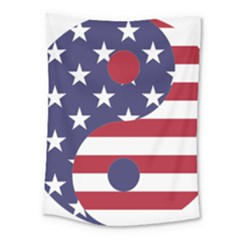 Yang Yin America Flag Abstract Art Asian Balance Medium Tapestry