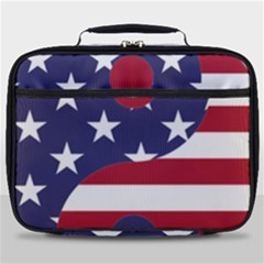 Yang Yin America Flag Abstract Art Asian Balance Full Print Lunch Bag by Wegoenart