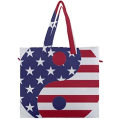 Yang Yin America Flag Abstract Art Asian Balance Canvas Travel Bag by Wegoenart