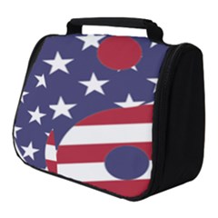 Yang Yin America Flag Abstract Art Asian Balance Full Print Travel Pouch (small) by Wegoenart