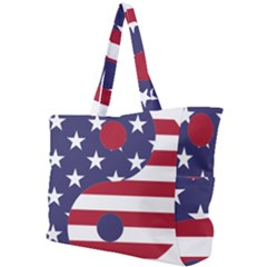 Yang Yin America Flag Abstract Art Asian Balance Simple Shoulder Bag by Wegoenart