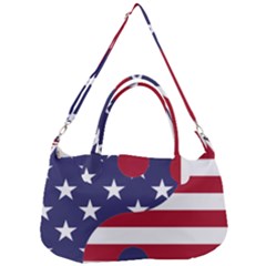 Yang Yin America Flag Abstract Art Asian Balance Removable Strap Handbag by Wegoenart