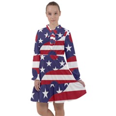 Yang Yin America Flag Abstract Art Asian Balance All Frills Chiffon Dress by Wegoenart