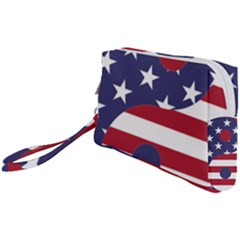 Yang Yin America Flag Abstract Art Asian Balance Wristlet Pouch Bag (small) by Wegoenart