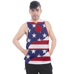 Yang Yin America Flag Abstract Art Asian Balance Men s Sleeveless Hoodie by Wegoenart